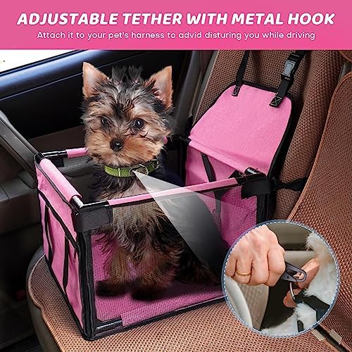 GENORTH Small Dog Car Seats for Small Dogs, Portable Puppy/Pet Car Booster Seat - Image 2