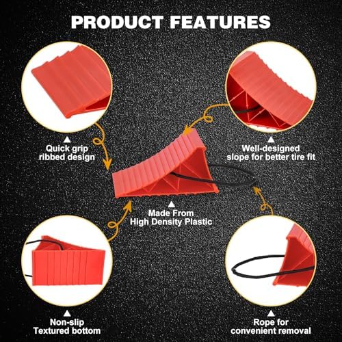 PAHTTO Wheel Chocks, Hard Plastic Wheel Chocks for, Effective in Keeping Your - Image 3