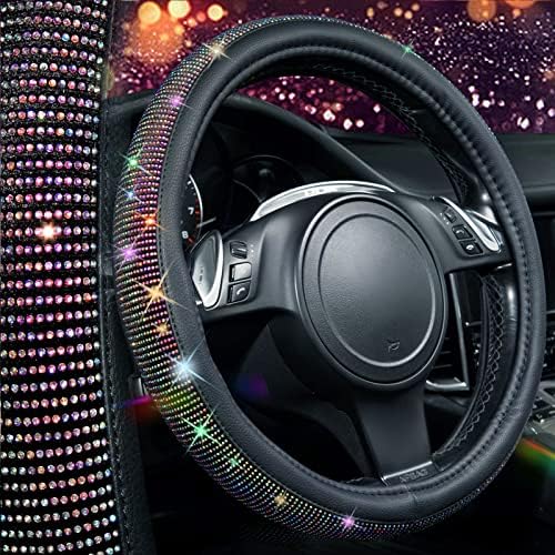 CAR PASS Diamond Leather Steering Wheel Cover, - Image 5