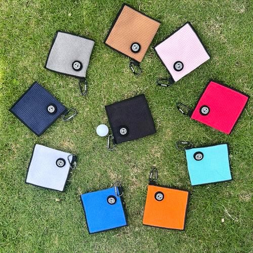 Small Magnetic Golf Towel with Clip, Microfiber Waffle Design - Image 7