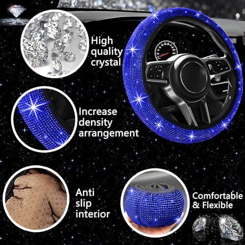 NBTEPEM 27 PCs Blue Bling Car Accessories Set - Image 3