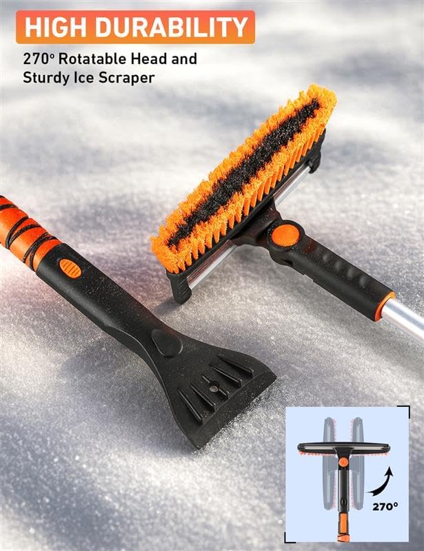 EcoNour 55" Telescopic Snow Brush and Ice Scraper - Image 4