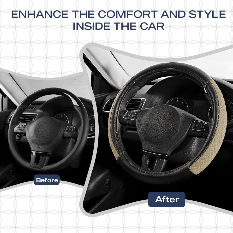 Skechers Steering Wheel Cover, Max Cushioning Leather Steering Wheel Cover - Image 6