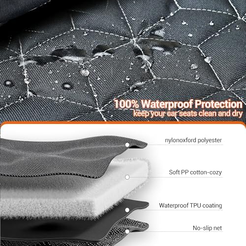Meginc Dog Car Seat Cover-Waterproof Bench Back Seat Protector - Image 6