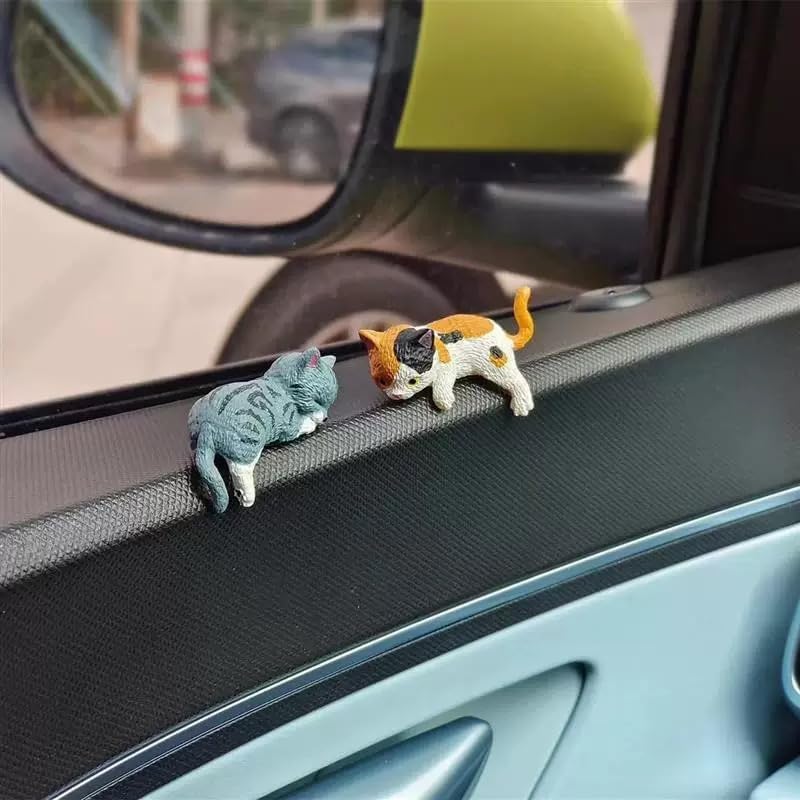 8 Pcs Cute Cat Car Accessories Funny Resin Cat Figurines - Image 6