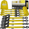 AUGO Heavy Duty Ratchet Straps & Soft Loops – Pack of 4 Extra Strong 1.5” by by AUGO
