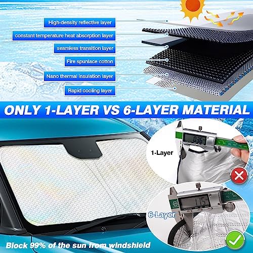 Canvcle Windshield Sun Shade for 2019-2026 Honda Passport Sport Accessories - Image 3