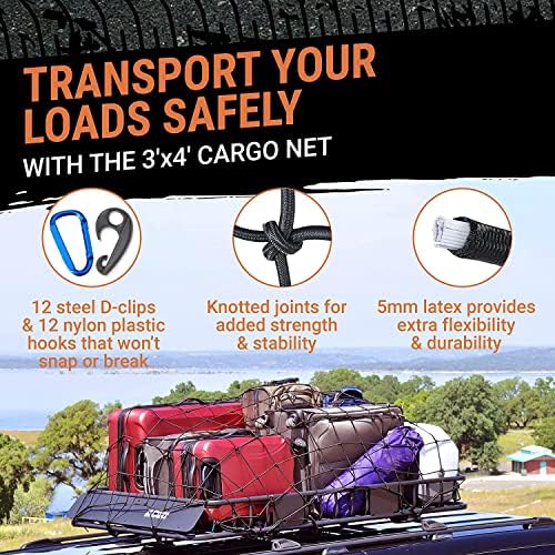 Truck Bed Cargo Net – 3 x 4 Foot, Heavy-Duty Elastic Mesh - Image 2